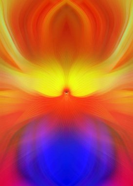 Etkili Renklerle Büyüleyici Fraktal Sanat Tasarımı, Simetrik Desenler ve Modern Yaratıcı İlham ve Gerçeküstü Görsel Deneyimler İçin Soyut Geometrik Akış