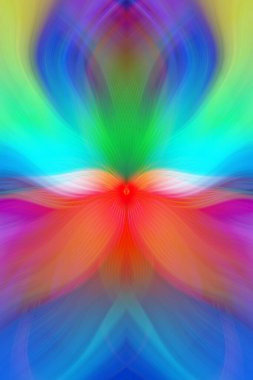 Etkili Renklerle Büyüleyici Fraktal Sanat Tasarımı, Simetrik Desenler ve Modern Yaratıcı İlham ve Gerçeküstü Görsel Deneyimler İçin Soyut Geometrik Akış