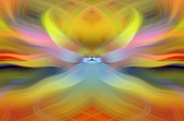 Etkili Renklerle Büyüleyici Fraktal Sanat Tasarımı, Simetrik Desenler ve Modern Yaratıcı İlham ve Gerçeküstü Görsel Deneyimler İçin Soyut Geometrik Akış