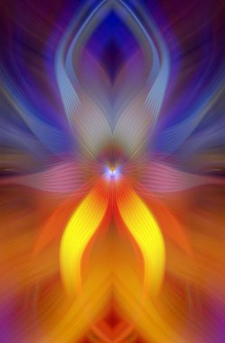 Etkili Renklerle Büyüleyici Fraktal Sanat Tasarımı, Simetrik Desenler ve Modern Yaratıcı İlham ve Gerçeküstü Görsel Deneyimler İçin Soyut Geometrik Akış