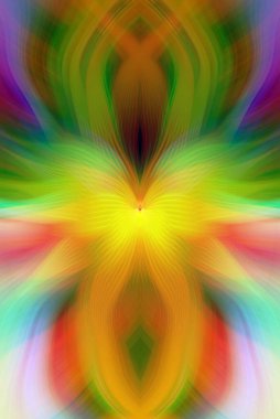 Etkili Renklerle Büyüleyici Fraktal Sanat Tasarımı, Simetrik Desenler ve Modern Yaratıcı İlham ve Gerçeküstü Görsel Deneyimler İçin Soyut Geometrik Akış