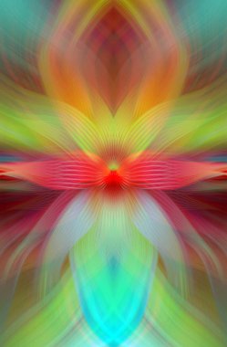 Etkili Renklerle Büyüleyici Fraktal Sanat Tasarımı, Simetrik Desenler ve Modern Yaratıcı İlham ve Gerçeküstü Görsel Deneyimler İçin Soyut Geometrik Akış