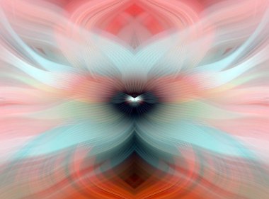 Etkili Renklerle Büyüleyici Fraktal Sanat Tasarımı, Simetrik Desenler ve Modern Yaratıcı İlham ve Gerçeküstü Görsel Deneyimler İçin Soyut Geometrik Akış