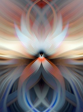 Etkili Renklerle Büyüleyici Fraktal Sanat Tasarımı, Simetrik Desenler ve Modern Yaratıcı İlham ve Gerçeküstü Görsel Deneyimler İçin Soyut Geometrik Akış