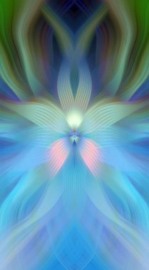 Etkili Renklerle Büyüleyici Fraktal Sanat Tasarımı, Simetrik Desenler ve Modern Yaratıcı İlham ve Gerçeküstü Görsel Deneyimler İçin Soyut Geometrik Akış