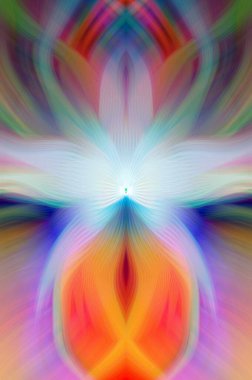 Etkili Renklerle Büyüleyici Fraktal Sanat Tasarımı, Simetrik Desenler ve Modern Yaratıcı İlham ve Gerçeküstü Görsel Deneyimler İçin Soyut Geometrik Akış