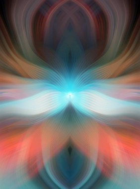 Etkili Renklerle Büyüleyici Fraktal Sanat Tasarımı, Simetrik Desenler ve Modern Yaratıcı İlham ve Gerçeküstü Görsel Deneyimler İçin Soyut Geometrik Akış