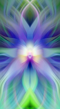 Etkili Renklerle Büyüleyici Fraktal Sanat Tasarımı, Simetrik Desenler ve Modern Yaratıcı İlham ve Gerçeküstü Görsel Deneyimler İçin Soyut Geometrik Akış