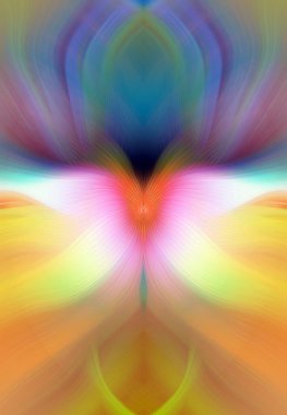 Etkili Renklerle Büyüleyici Fraktal Sanat Tasarımı, Simetrik Desenler ve Modern Yaratıcı İlham ve Gerçeküstü Görsel Deneyimler İçin Soyut Geometrik Akış