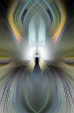 Etkili Renklerle Büyüleyici Fraktal Sanat Tasarımı, Simetrik Desenler ve Modern Yaratıcı İlham ve Gerçeküstü Görsel Deneyimler İçin Soyut Geometrik Akış