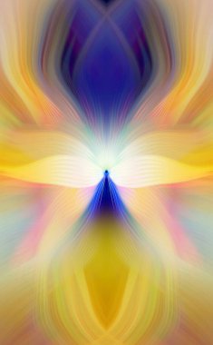 Etkili Renklerle Büyüleyici Fraktal Sanat Tasarımı, Simetrik Desenler ve Modern Yaratıcı İlham ve Gerçeküstü Görsel Deneyimler İçin Soyut Geometrik Akış