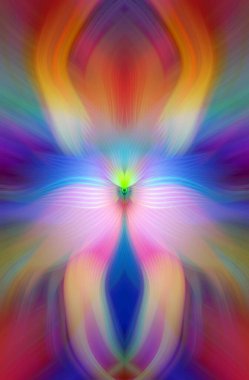 Etkili Renklerle Büyüleyici Fraktal Sanat Tasarımı, Simetrik Desenler ve Modern Yaratıcı İlham ve Gerçeküstü Görsel Deneyimler İçin Soyut Geometrik Akış