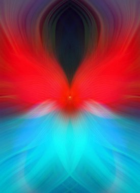 Etkili Renklerle Büyüleyici Fraktal Sanat Tasarımı, Simetrik Desenler ve Modern Yaratıcı İlham ve Gerçeküstü Görsel Deneyimler İçin Soyut Geometrik Akış