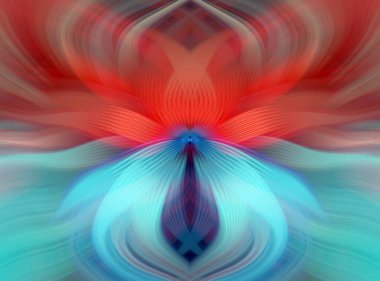 Etkili Renklerle Büyüleyici Fraktal Sanat Tasarımı, Simetrik Desenler ve Modern Yaratıcı İlham ve Gerçeküstü Görsel Deneyimler İçin Soyut Geometrik Akış