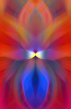 Etkili Renklerle Büyüleyici Fraktal Sanat Tasarımı, Simetrik Desenler ve Modern Yaratıcı İlham ve Gerçeküstü Görsel Deneyimler İçin Soyut Geometrik Akış