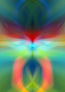 Etkili Renklerle Büyüleyici Fraktal Sanat Tasarımı, Simetrik Desenler ve Modern Yaratıcı İlham ve Gerçeküstü Görsel Deneyimler İçin Soyut Geometrik Akış