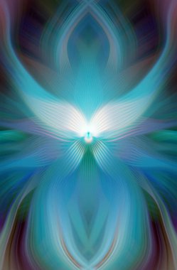 Etkili Renklerle Büyüleyici Fraktal Sanat Tasarımı, Simetrik Desenler ve Modern Yaratıcı İlham ve Gerçeküstü Görsel Deneyimler İçin Soyut Geometrik Akış