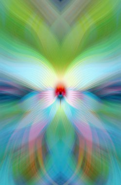 Etkili Renklerle Büyüleyici Fraktal Sanat Tasarımı, Simetrik Desenler ve Modern Yaratıcı İlham ve Gerçeküstü Görsel Deneyimler İçin Soyut Geometrik Akış