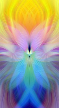 Etkili Renklerle Büyüleyici Fraktal Sanat Tasarımı, Simetrik Desenler ve Modern Yaratıcı İlham ve Gerçeküstü Görsel Deneyimler İçin Soyut Geometrik Akış