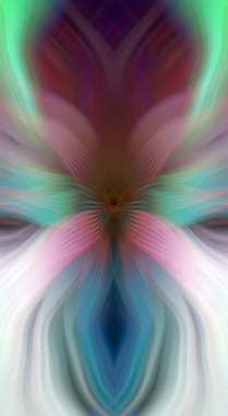 Etkili Renklerle Büyüleyici Fraktal Sanat Tasarımı, Simetrik Desenler ve Modern Yaratıcı İlham ve Gerçeküstü Görsel Deneyimler İçin Soyut Geometrik Akış