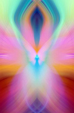 Etkili Renklerle Büyüleyici Fraktal Sanat Tasarımı, Simetrik Desenler ve Modern Yaratıcı İlham ve Gerçeküstü Görsel Deneyimler İçin Soyut Geometrik Akış