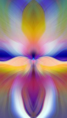 Etkili Renklerle Büyüleyici Fraktal Sanat Tasarımı, Simetrik Desenler ve Modern Yaratıcı İlham ve Gerçeküstü Görsel Deneyimler İçin Soyut Geometrik Akış