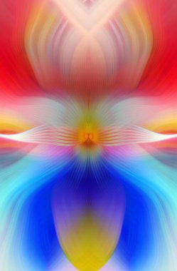 Etkili Renklerle Büyüleyici Fraktal Sanat Tasarımı, Simetrik Desenler ve Modern Yaratıcı İlham ve Gerçeküstü Görsel Deneyimler İçin Soyut Geometrik Akış