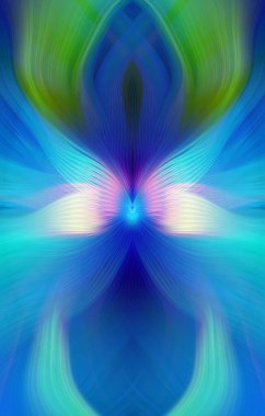 Etkili Renklerle Büyüleyici Fraktal Sanat Tasarımı, Simetrik Desenler ve Modern Yaratıcı İlham ve Gerçeküstü Görsel Deneyimler İçin Soyut Geometrik Akış