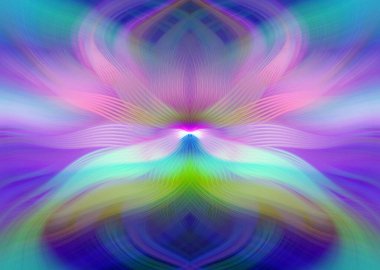 Etkili Renklerle Büyüleyici Fraktal Sanat Tasarımı, Simetrik Desenler ve Modern Yaratıcı İlham ve Gerçeküstü Görsel Deneyimler İçin Soyut Geometrik Akış