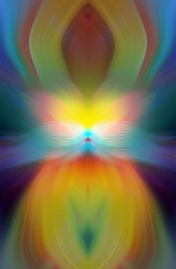 Etkili Renklerle Büyüleyici Fraktal Sanat Tasarımı, Simetrik Desenler ve Modern Yaratıcı İlham ve Gerçeküstü Görsel Deneyimler İçin Soyut Geometrik Akış