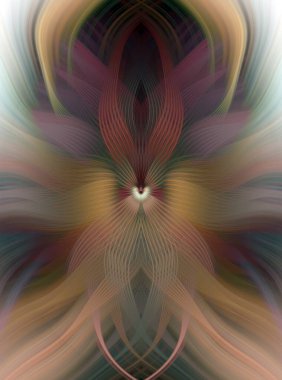 Etkili Renklerle Büyüleyici Fraktal Sanat Tasarımı, Simetrik Desenler ve Modern Yaratıcı İlham ve Gerçeküstü Görsel Deneyimler İçin Soyut Geometrik Akış