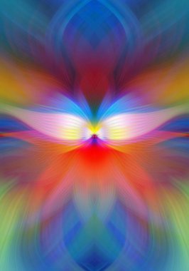 Etkili Renklerle Büyüleyici Fraktal Sanat Tasarımı, Simetrik Desenler ve Modern Yaratıcı İlham ve Gerçeküstü Görsel Deneyimler İçin Soyut Geometrik Akış