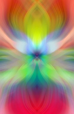 Etkili Renklerle Büyüleyici Fraktal Sanat Tasarımı, Simetrik Desenler ve Modern Yaratıcı İlham ve Gerçeküstü Görsel Deneyimler İçin Soyut Geometrik Akış