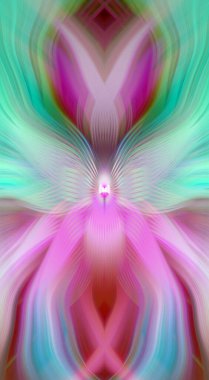 Etkili Renklerle Büyüleyici Fraktal Sanat Tasarımı, Simetrik Desenler ve Modern Yaratıcı İlham ve Gerçeküstü Görsel Deneyimler İçin Soyut Geometrik Akış