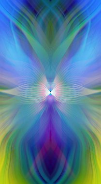 Etkili Renklerle Büyüleyici Fraktal Sanat Tasarımı, Simetrik Desenler ve Modern Yaratıcı İlham ve Gerçeküstü Görsel Deneyimler İçin Soyut Geometrik Akış