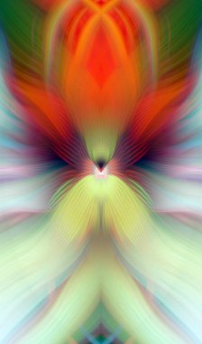 Etkili Renklerle Büyüleyici Fraktal Sanat Tasarımı, Simetrik Desenler ve Modern Yaratıcı İlham ve Gerçeküstü Görsel Deneyimler İçin Soyut Geometrik Akış