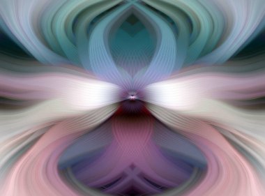 Etkili Renklerle Büyüleyici Fraktal Sanat Tasarımı, Simetrik Desenler ve Modern Yaratıcı İlham ve Gerçeküstü Görsel Deneyimler İçin Soyut Geometrik Akış