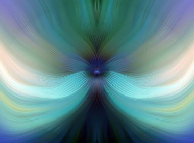 Parlak Kelebek İlham Veren Soyut Kaleydoskop Sanatı Kırmızı ve Teal