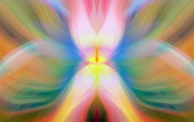 Parlak Kelebek İlham Veren Soyut Kaleydoskop Sanatı Kırmızı ve Teal