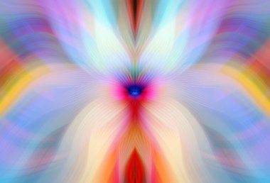 Parlak Kelebek İlham Veren Soyut Kaleydoskop Sanatı Kırmızı ve Teal