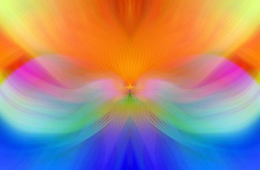 Parlak Kelebek İlham Veren Soyut Kaleydoskop Sanatı Kırmızı ve Teal