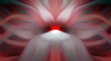 Parlak Kelebek İlham Veren Soyut Kaleydoskop Sanatı Kırmızı ve Teal