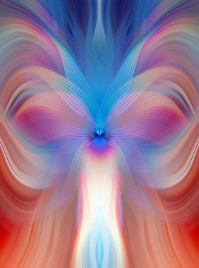 Parlak Kelebek İlham Veren Soyut Kaleydoskop Sanatı Kırmızı ve Teal