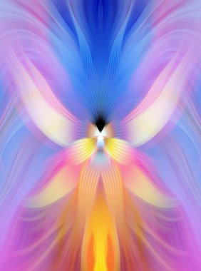 Parlak Kelebek İlham Veren Soyut Kaleydoskop Sanatı Kırmızı ve Teal