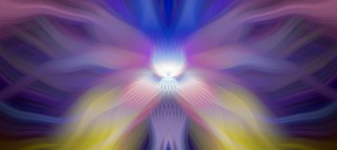 Parlak Kelebek İlham Veren Soyut Kaleydoskop Sanatı Kırmızı ve Teal