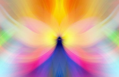 Parlak Kelebek İlham Veren Soyut Kaleydoskop Sanatı Kırmızı ve Teal