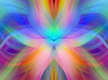 Parlak Kelebek İlham Veren Soyut Kaleydoskop Sanatı Kırmızı ve Teal