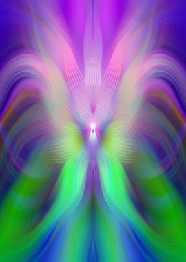 Parlak Kelebek İlham Veren Soyut Kaleydoskop Sanatı Kırmızı ve Teal