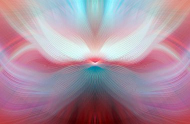 Parlak Kelebek İlham Veren Soyut Kaleydoskop Sanatı Kırmızı ve Teal