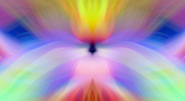 Parlak Kelebek İlham Veren Soyut Kaleydoskop Sanatı Kırmızı ve Teal